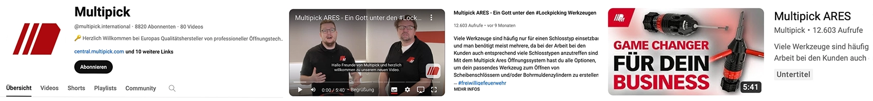 Cliquez ici pour accéder à la chaîne YouTube de Multipick