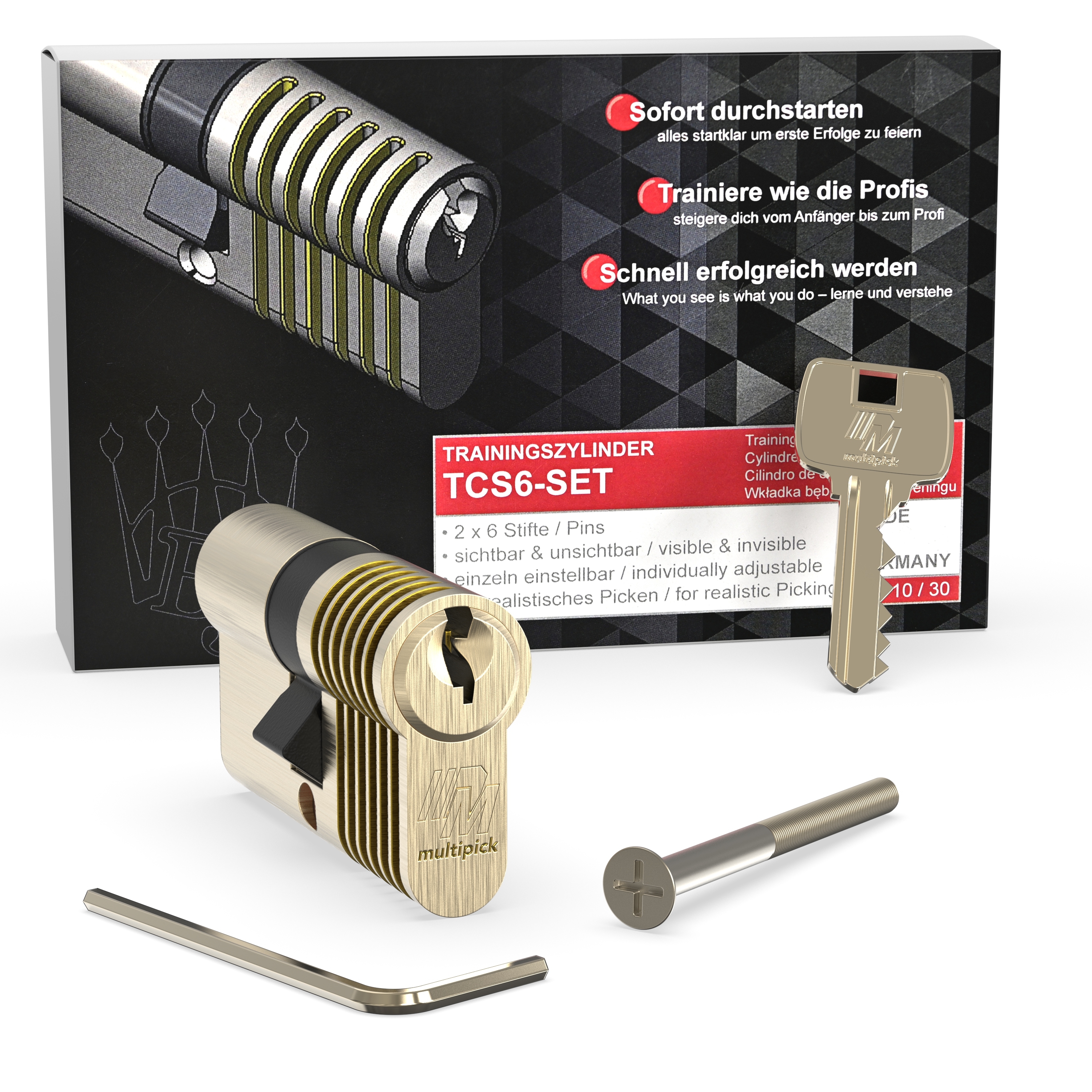 6-pin Euro profile training lock set