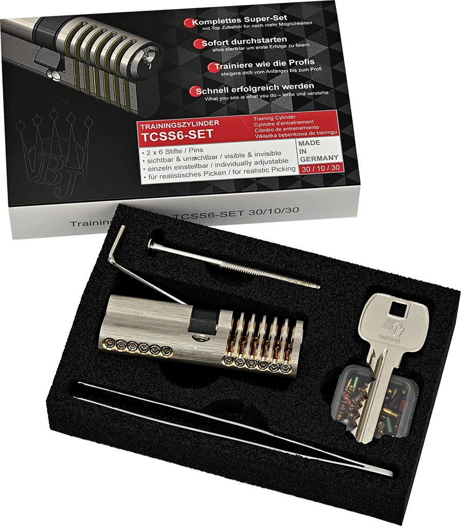 6-pin advanced Euro profile training lock set