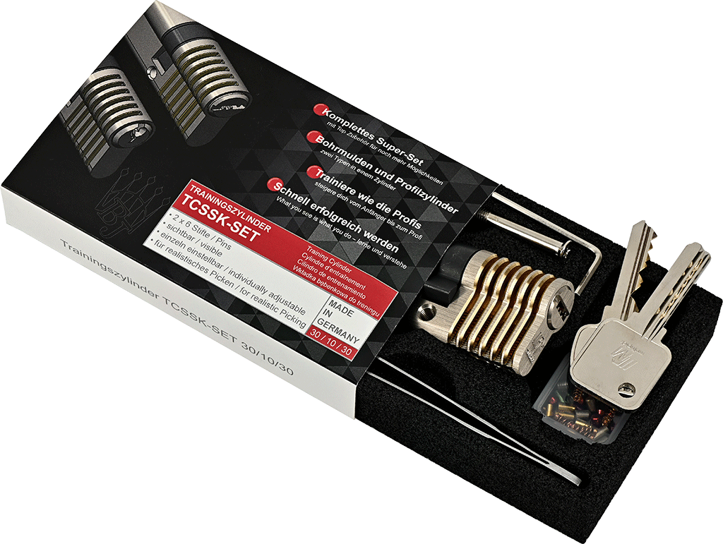 6-pin Dimple/Euro profile combi training lock set