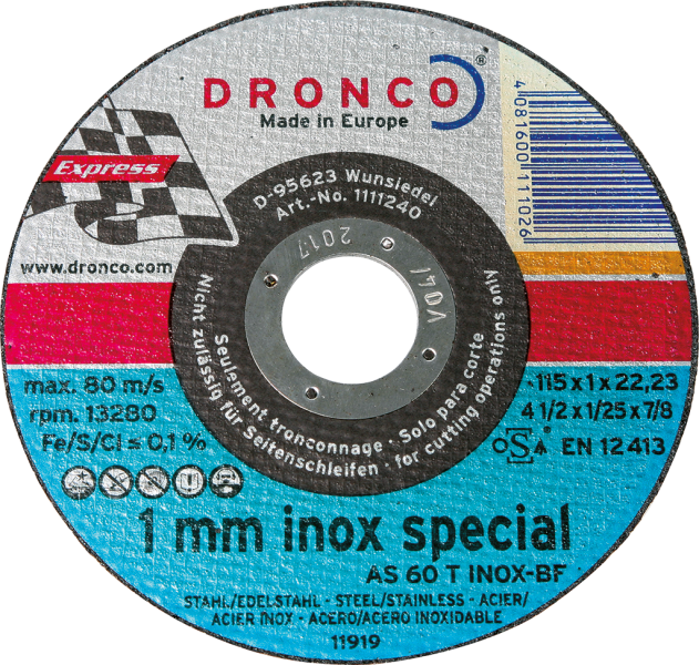 DRONCO Meule tronçonneuse 115 x 1 x 22.23 mm
