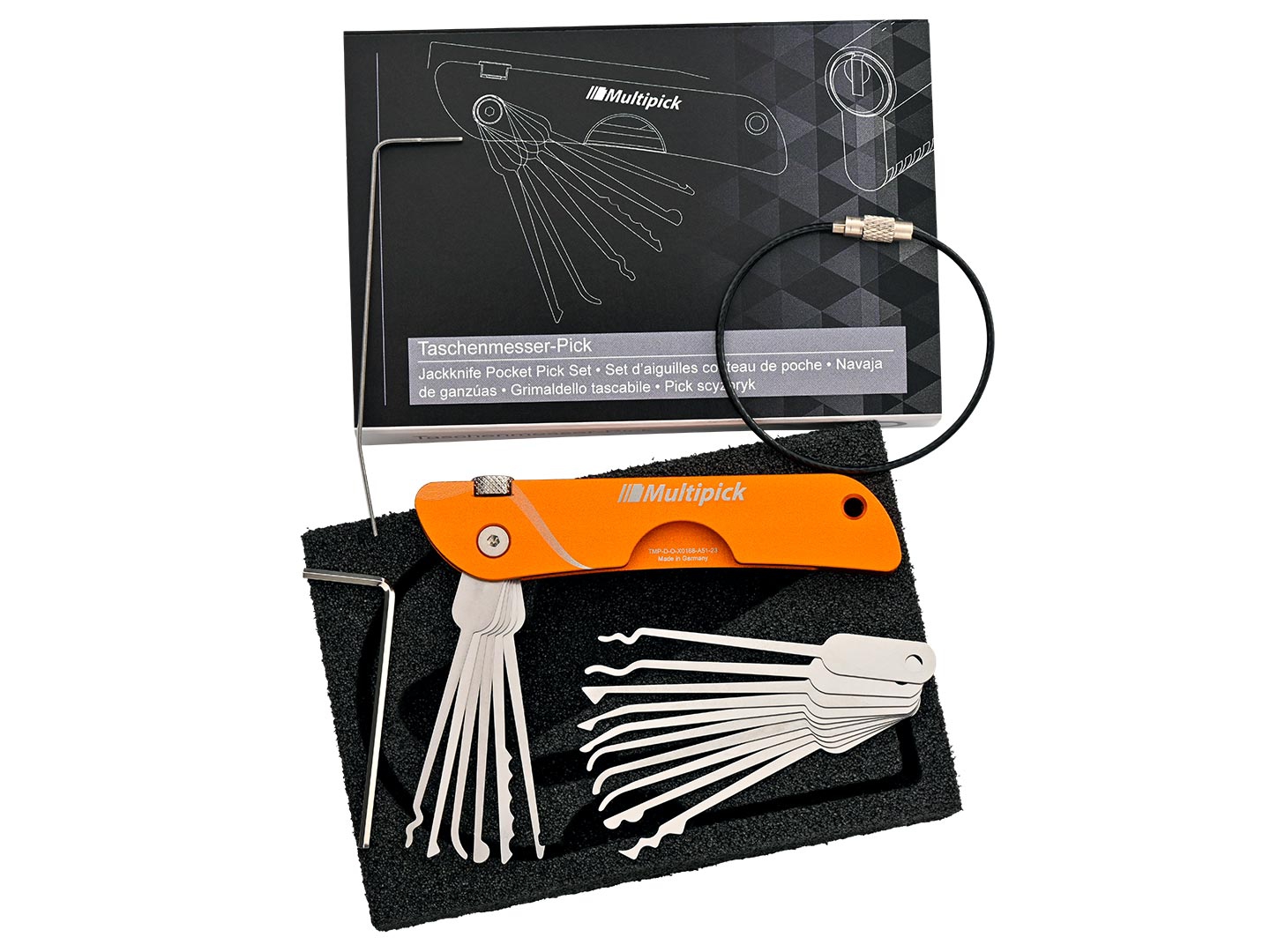 Jackknife Pocket Pick Set Orange Edition + 10 Tips