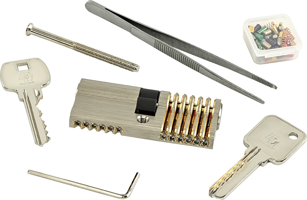 6-pin Dimple/Euro profile combi training lock set