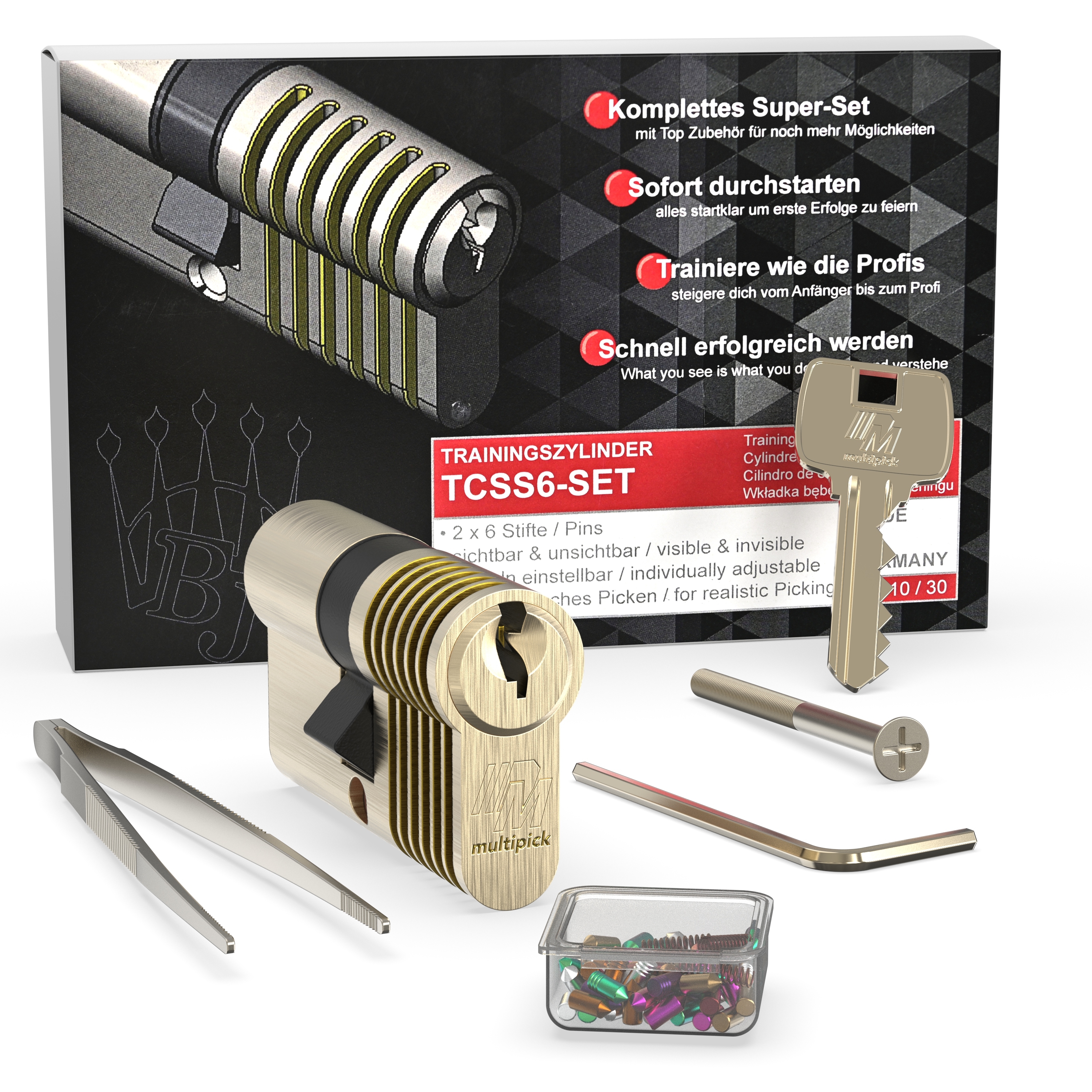 6-pin advanced Euro profile training lock set