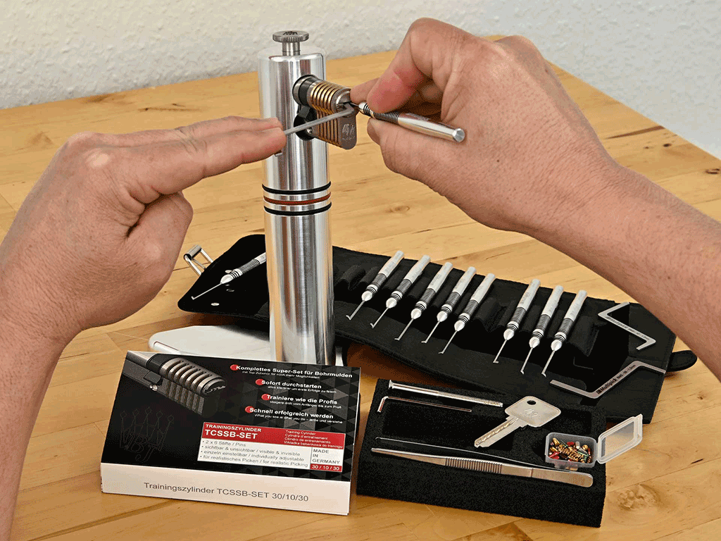 6-pin Dimple/Euro profile combi training lock set