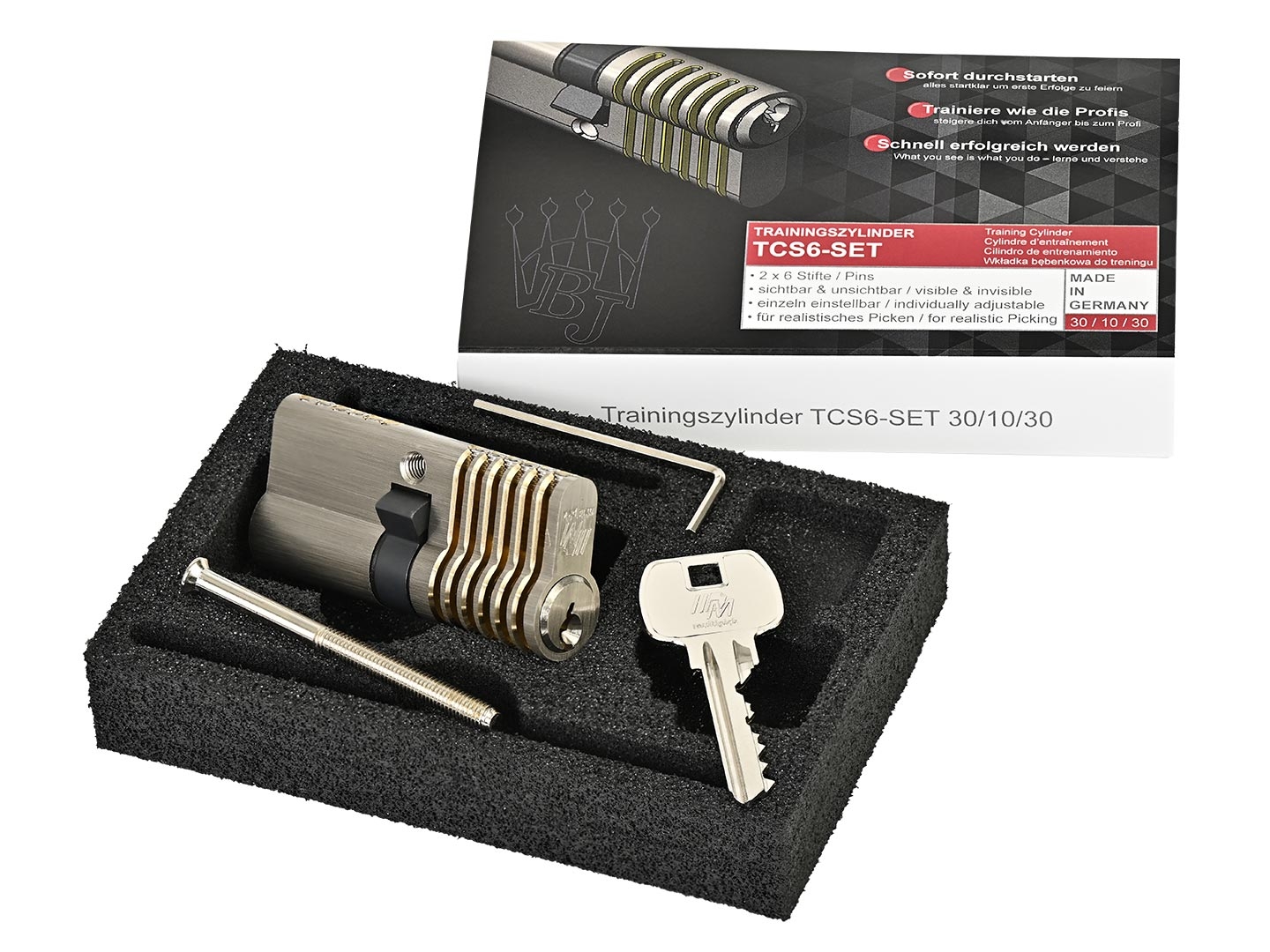6-pin Euro profile training lock set for left-handers