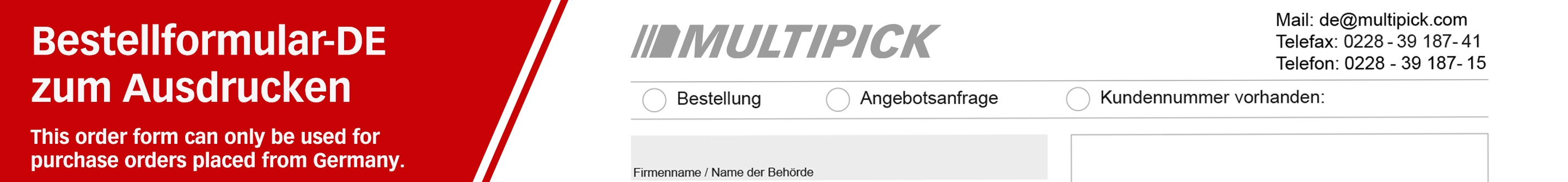 Bestellung per Fax in Deutschland Behörden
