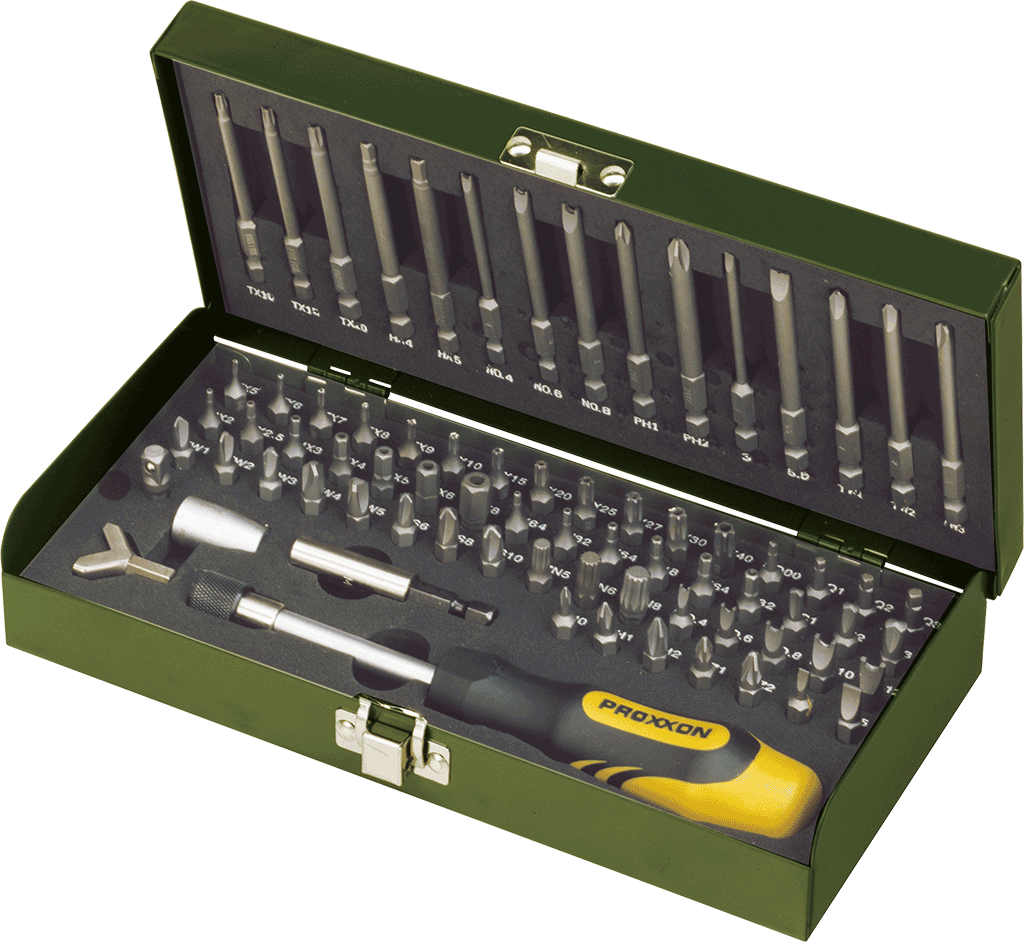 PROXXON Set d'embouts spéciaux, 75 pièces