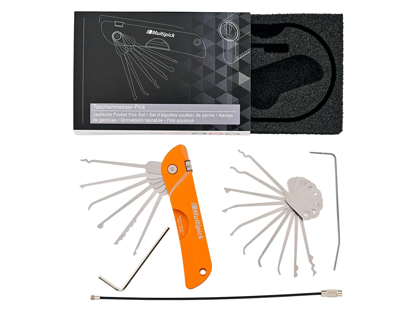 Jackknife Pocket Pick Set Orange Edition + 10 Tips