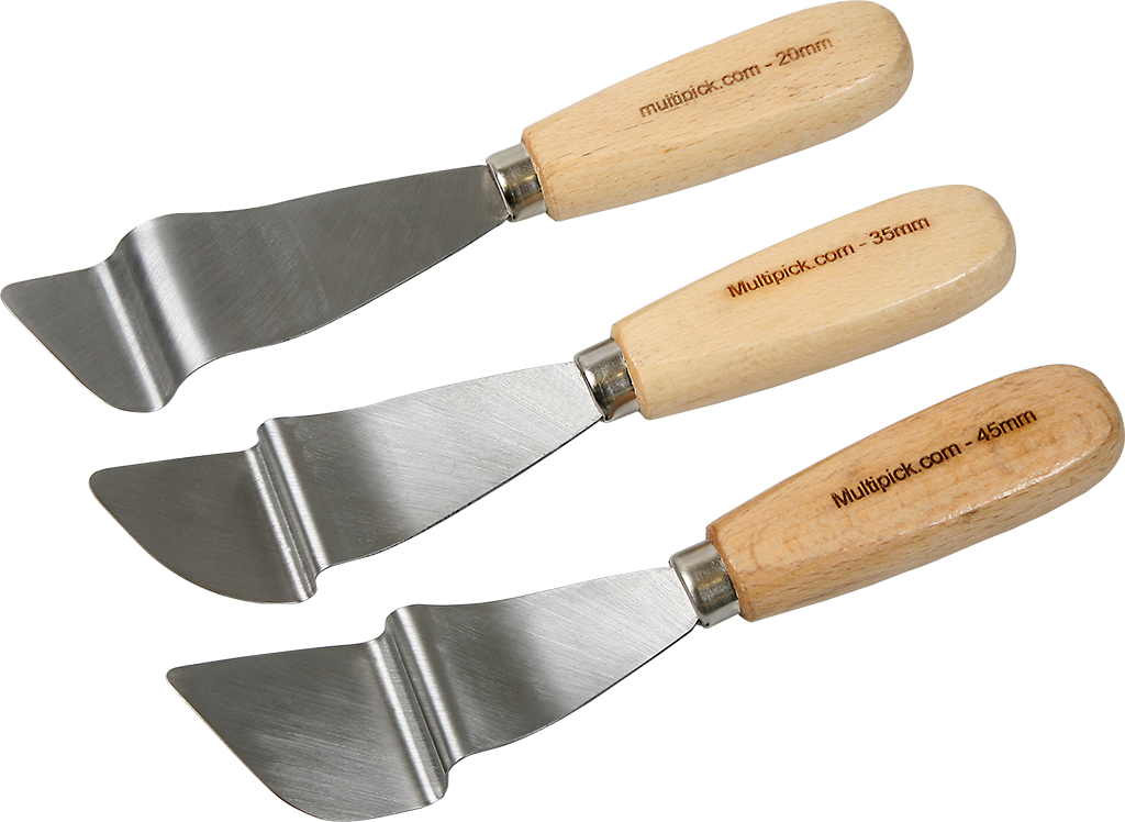 Spatules pour pêne, set de 3 (20, 35 et 45 mm)