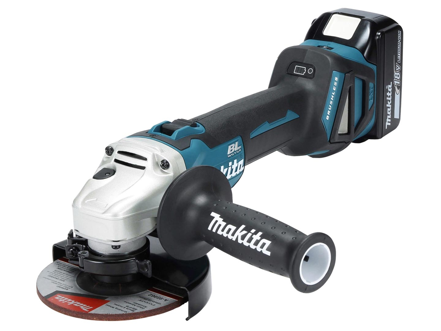 Makita DGA511Z - Miniamoladora angular, incl. cargador y 2 baterías
