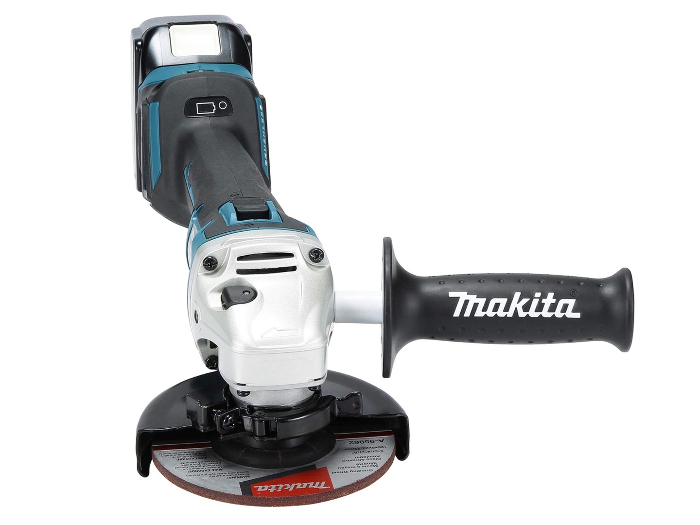 Makita DGA511Z - Miniamoladora angular, incl. cargador y 2 baterías