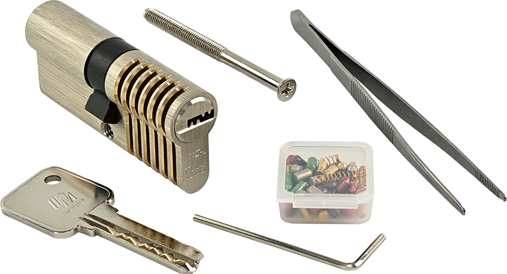6-pin dimple practice lock set