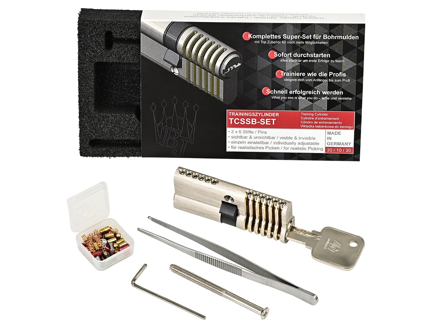 6-pin Dimple practice lock set for left-handers