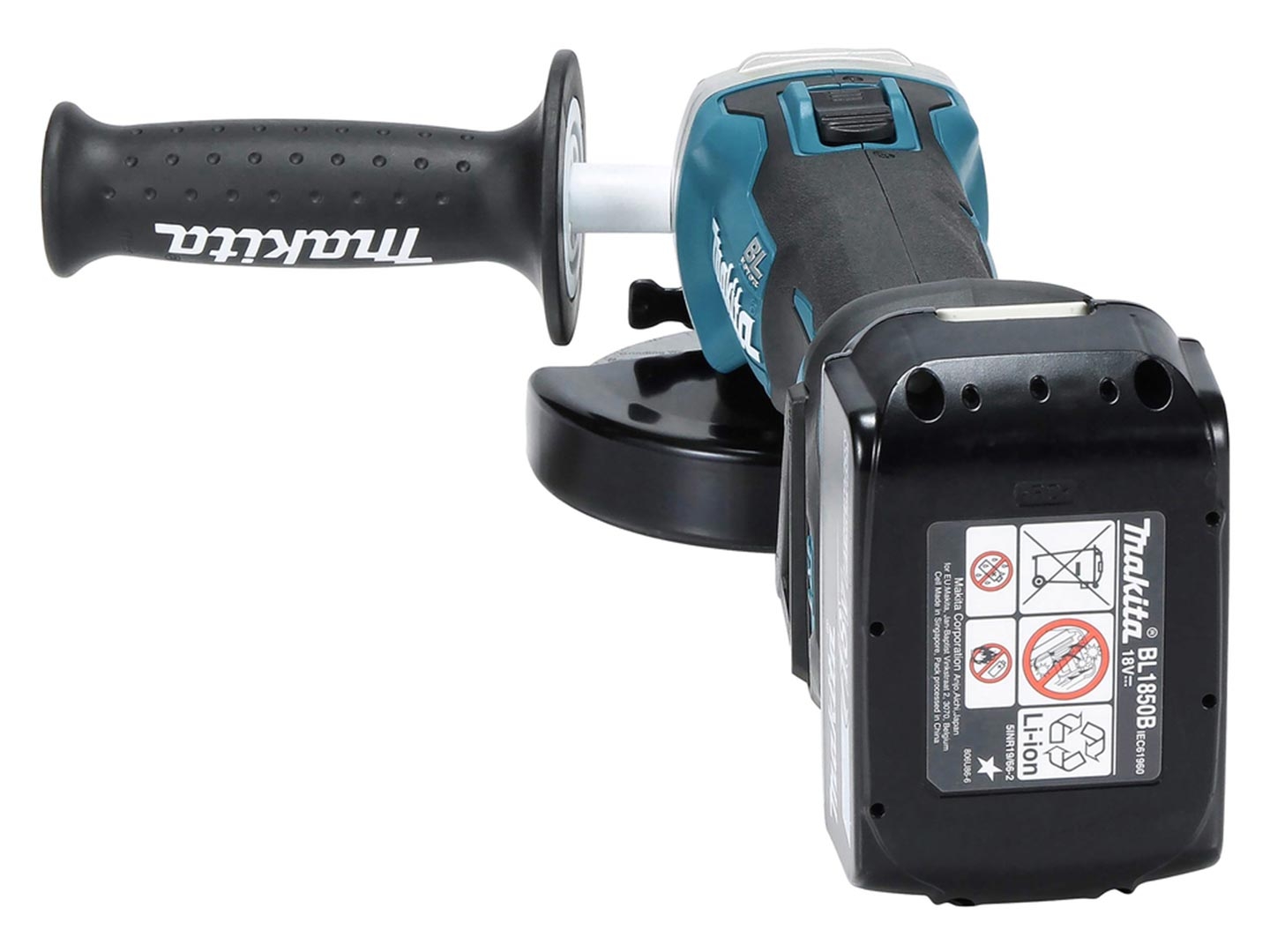 Makita DGA511Z - Miniamoladora angular, incl. cargador y 2 baterías