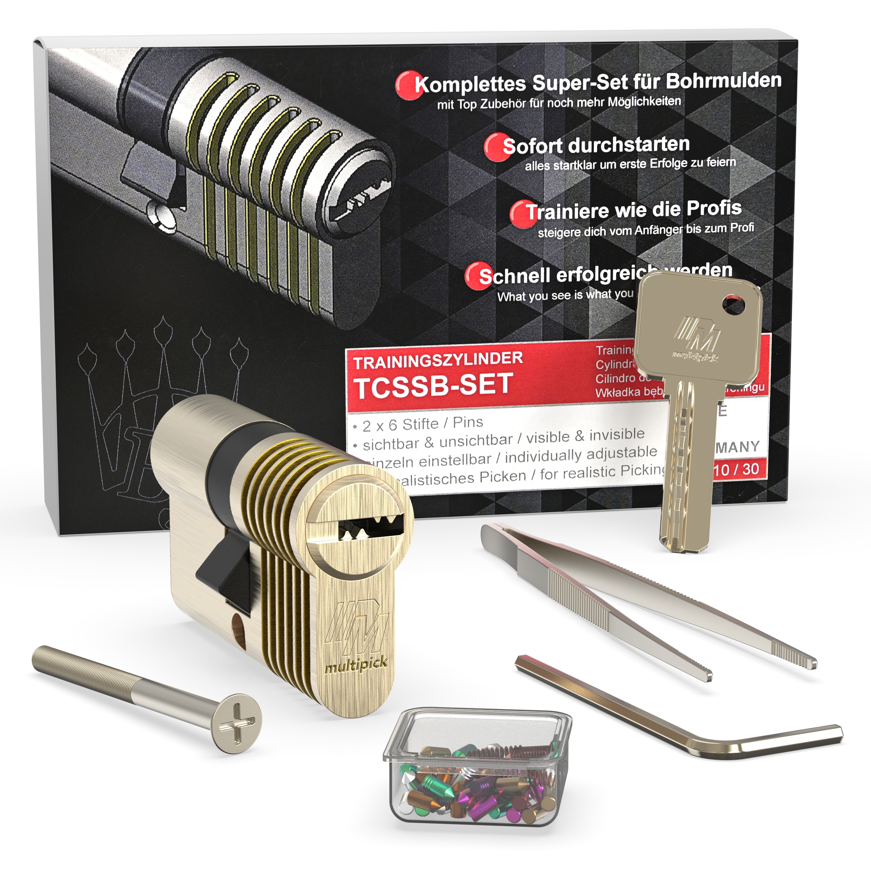 6-pin dimple practice lock set