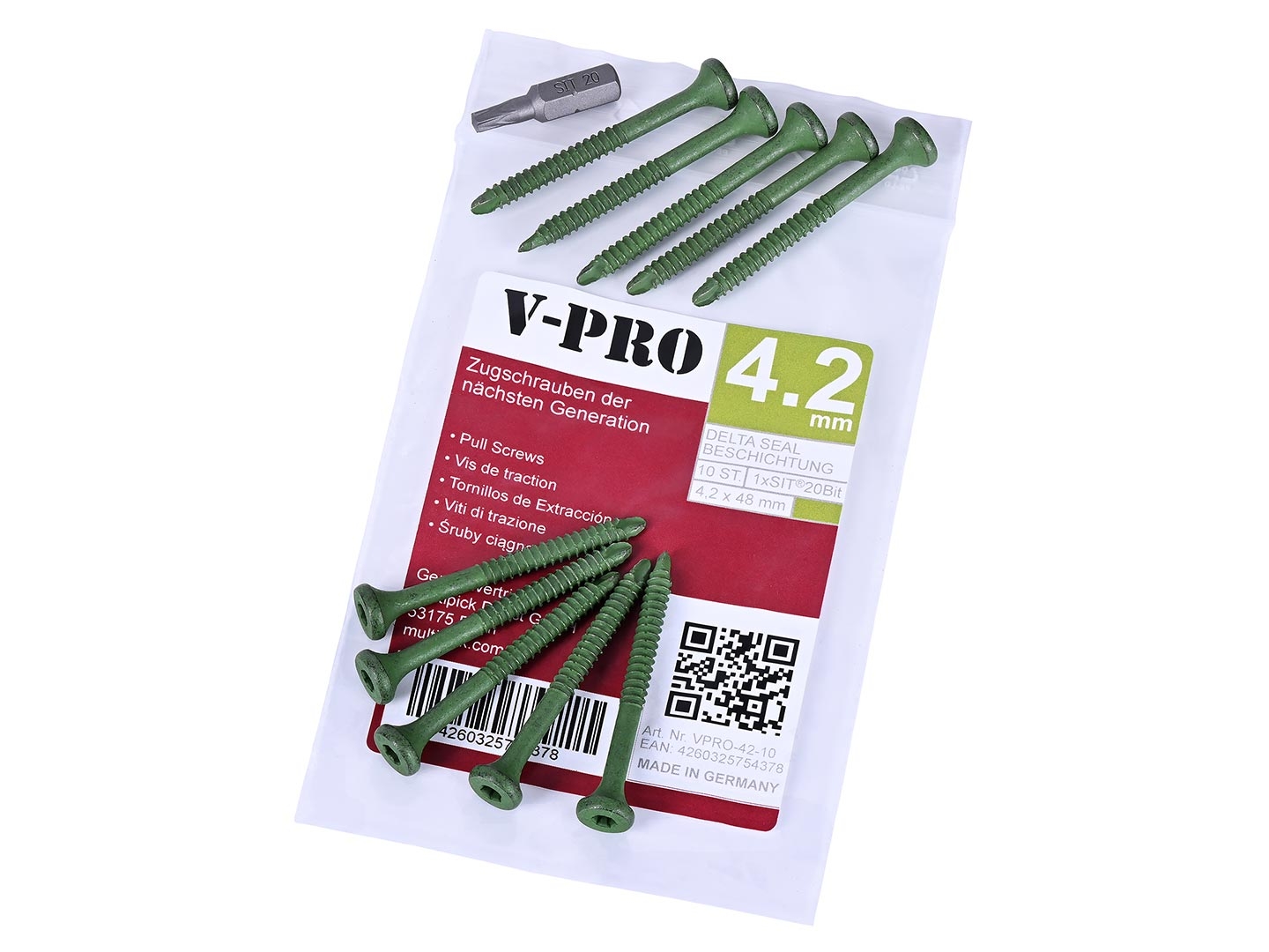 Vis de traction, modèle V-PRO 4.2 x 48 mm (10 pièces)