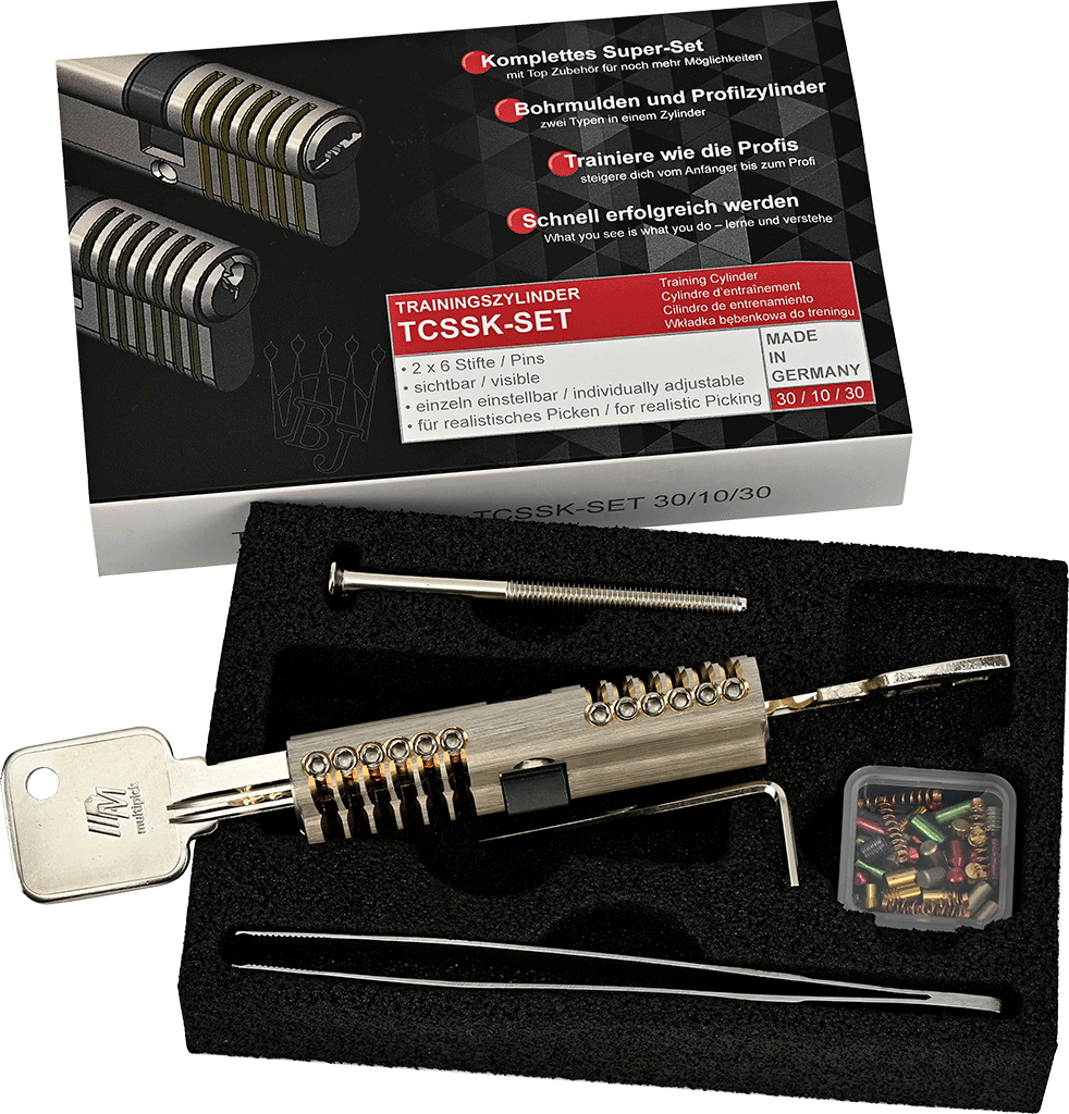 6-pin Dimple/Euro profile combi training lock set